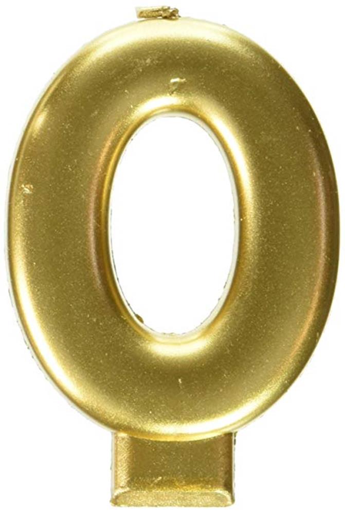 Vela Numeral 0 - Oro Metálico