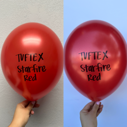 Globos de látex rojo Starfire perlado Tuftex de 17 pulgadas, 50 unidades