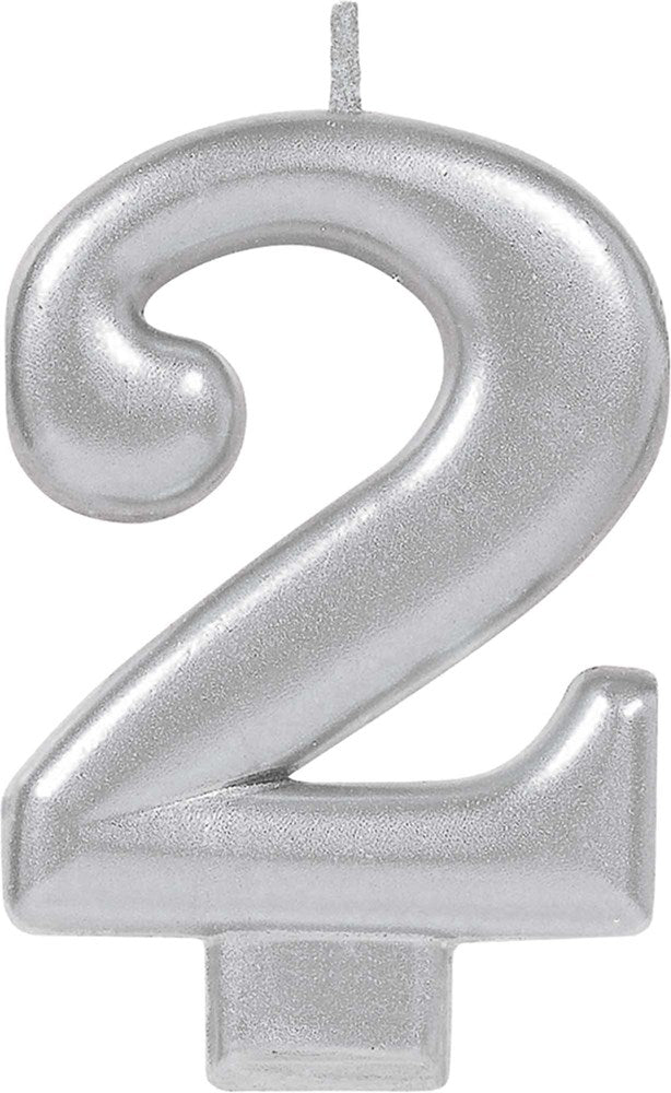 Vela Numeral No 2 - Plata