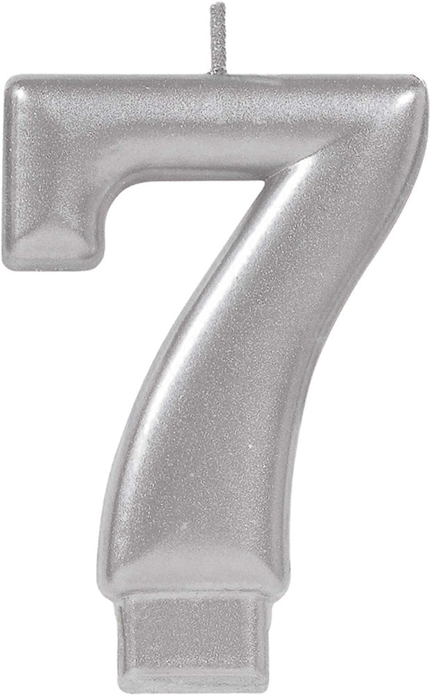 Vela Numeral No 7 - Plata