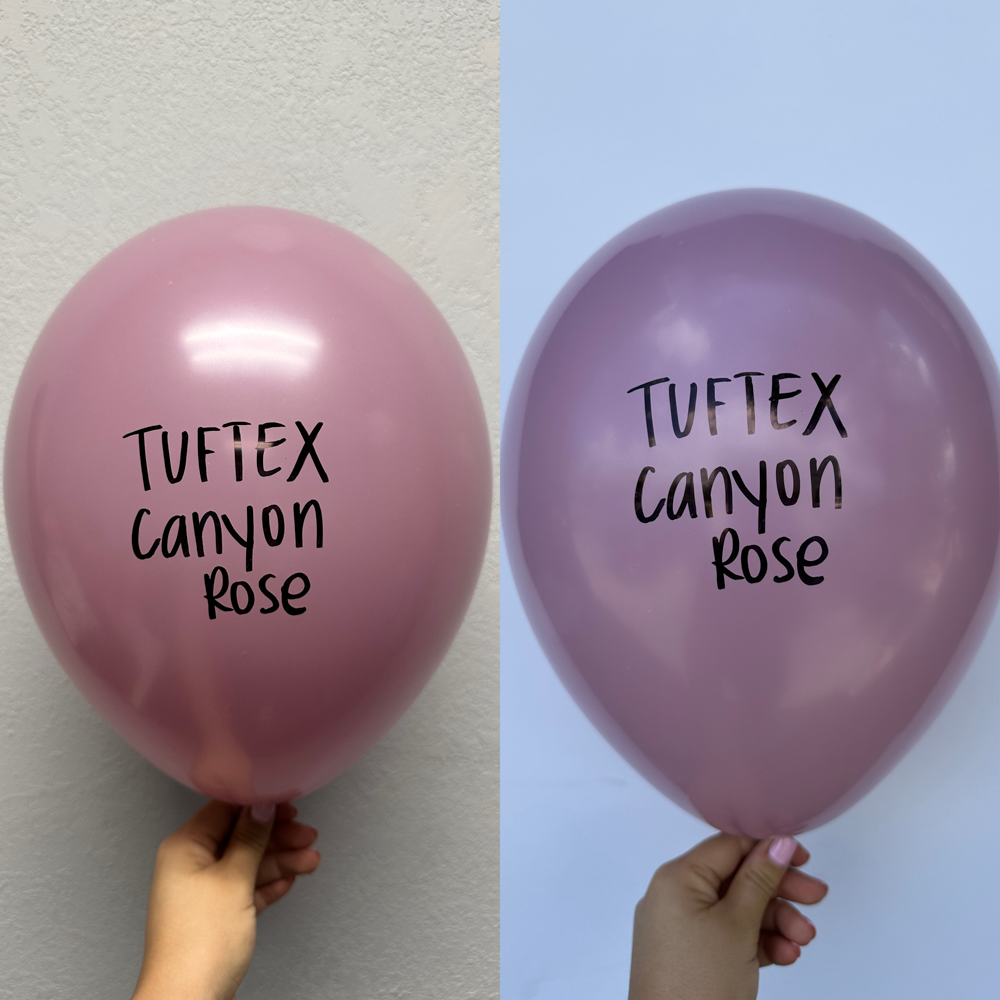 Globos de látex Tuftex Canyon Rose de 17 pulgadas, 50 unidades