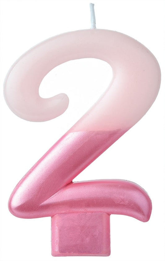 Numeral #2 Candle Pink 1ct