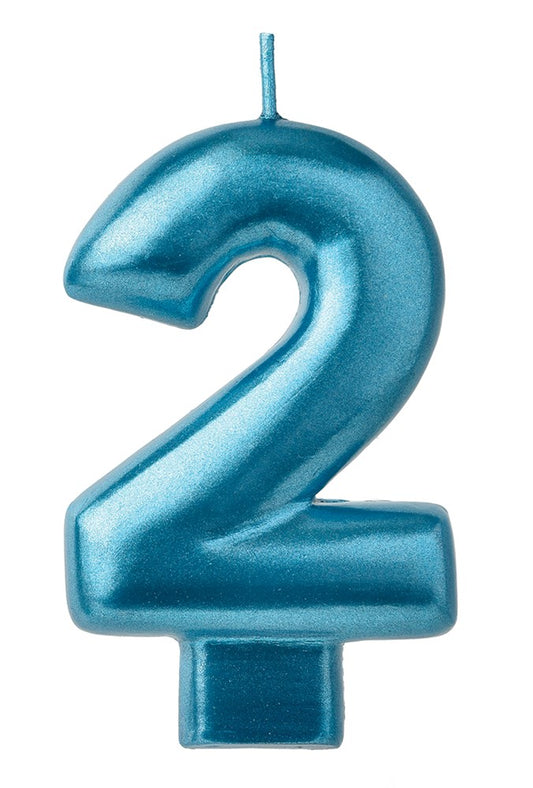 Numeral #2 Candle Blue 1ct