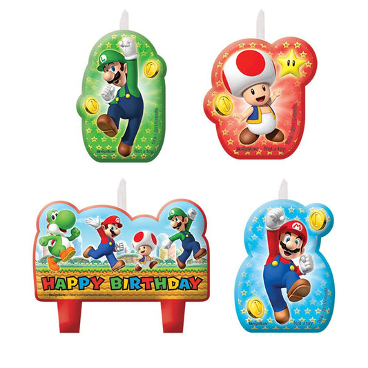 Super Mario Candle Set 4ct-Dis