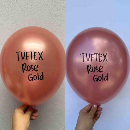 Tuftex Metallic Rose Gold 17 inch Latex Balloons 25ct