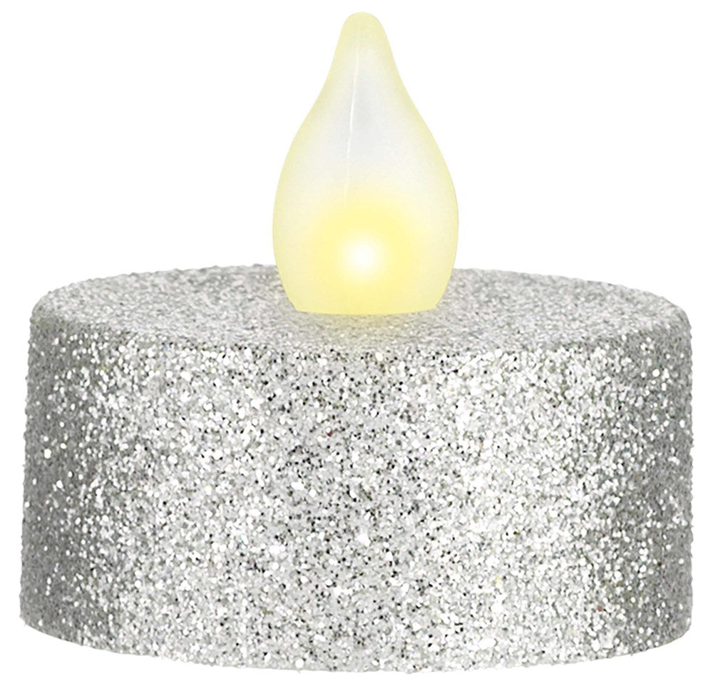 Vela Tealight Led 10ct - Plata Purpurina