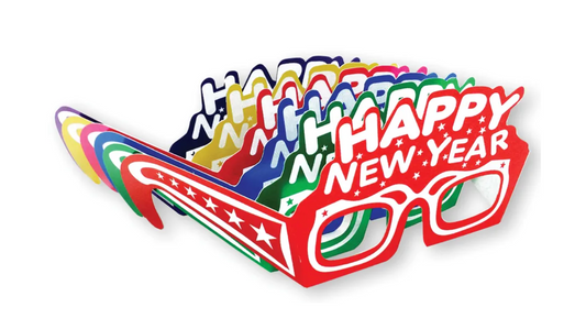 Assorted Color Happy New Year Glasses 5ct