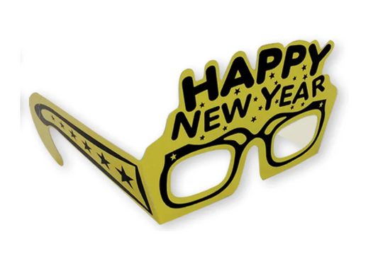 Gold Happy New Year Glasses 5ct