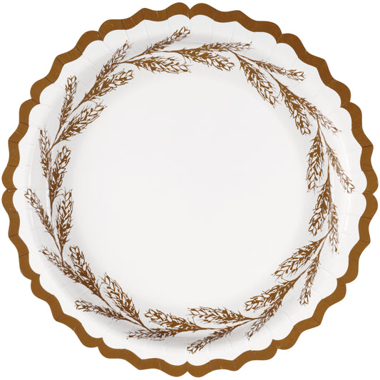 Family Thanksgiving 11 inch Shaped Edge Paper Plates 8ct