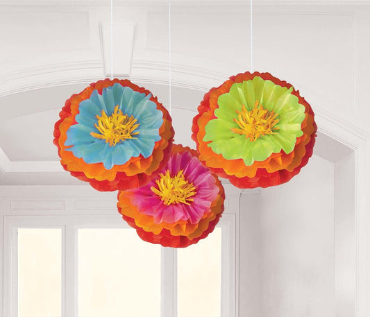 Fiesta Fluffy Flower Decoration 3ct