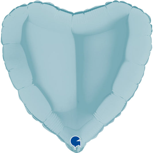 Grabo Pastel Blue Heart 18in Foil Balloon