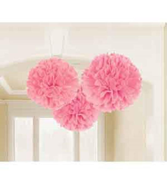 Fluffy Tissue Decoration New Pink 3ct