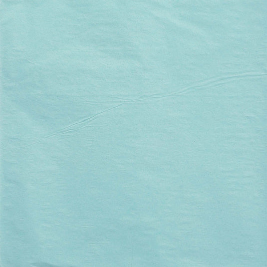 Soft robin's egg blue tissue paper sheet with subtle texture and slight wrinkles.