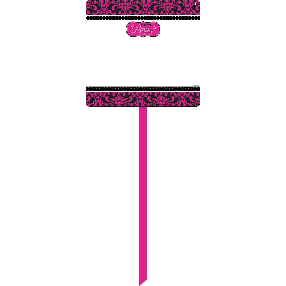 Black and Pink Yard Sign