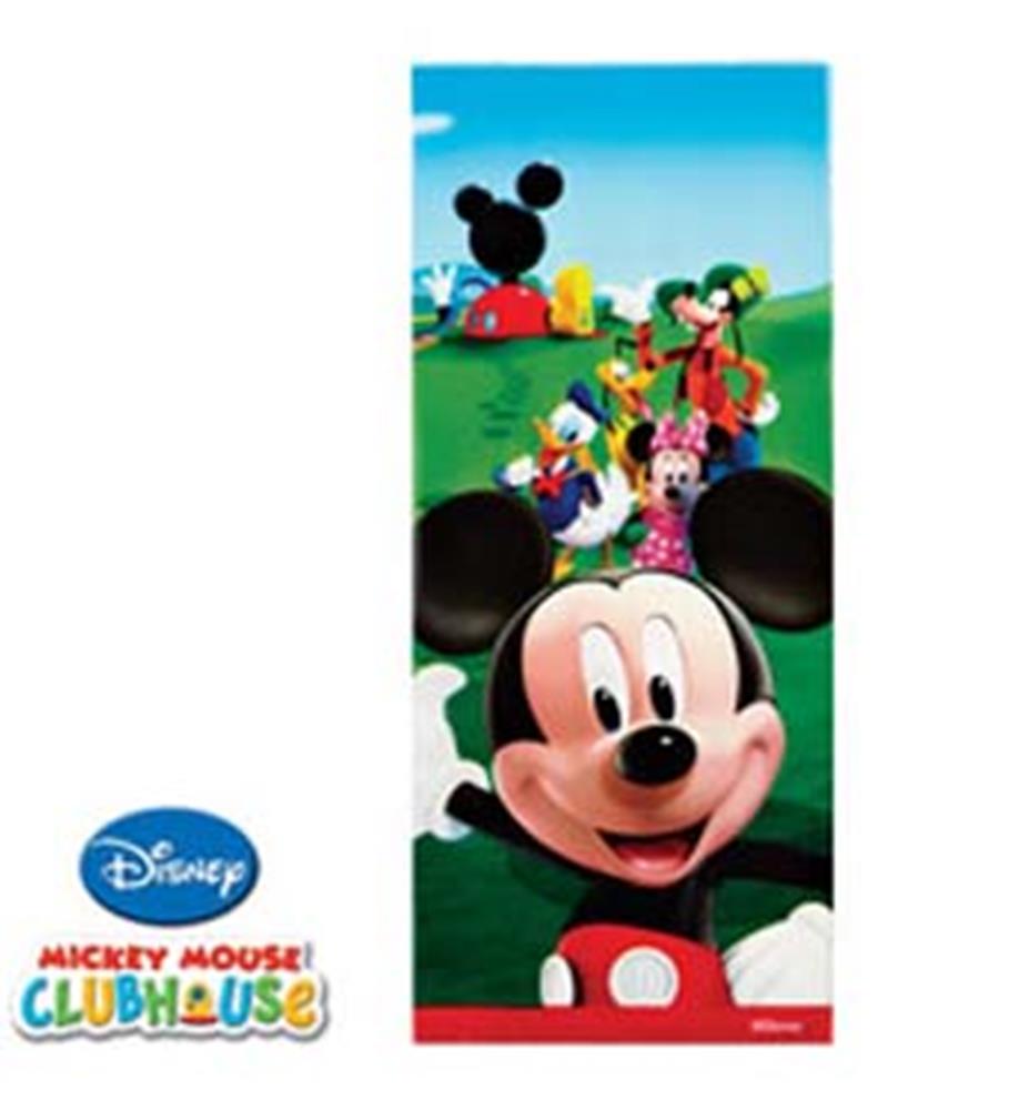 Colorful cello bag featuring smiling Mickey Mouse with Clubhouse characters and outdoor background.