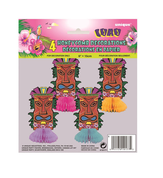 Luau Honeycomb Mini Totems 4ct