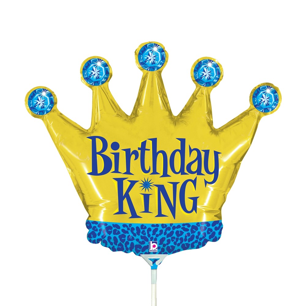 Betallic Birthday King 14 inch Mini Air Shaped Foil Balloon 1ct