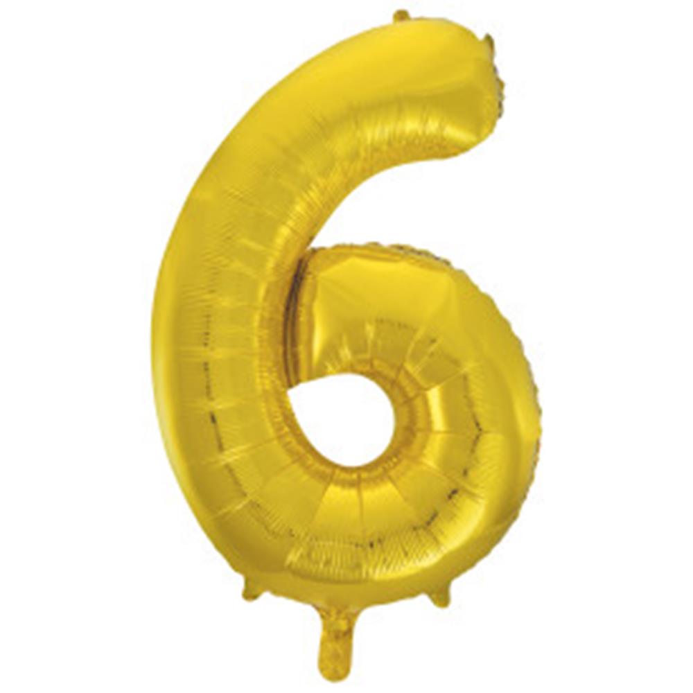 Jumbo Foil Number Balloon 34in Gold-6