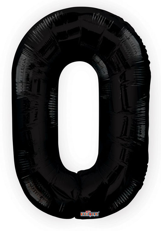 Jumbo Foil Number Balloon 34in Black - 0