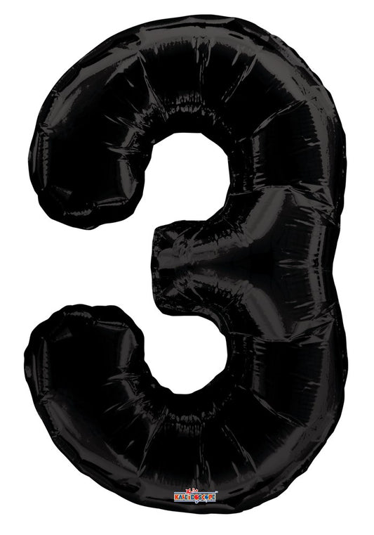 Jumbo Foil Number Balloon 34in Black - 3