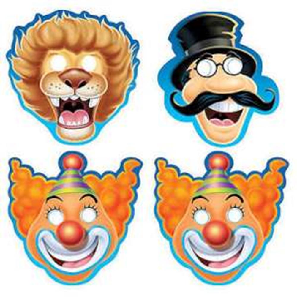 Big Top Circus Bday Mascarillas 8ct