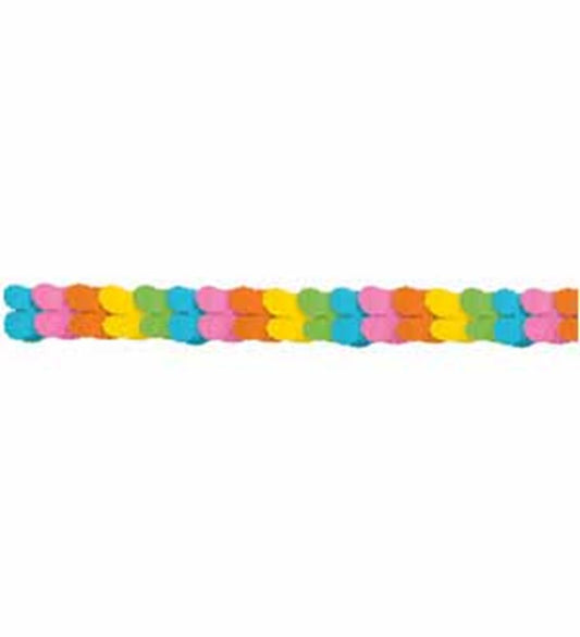 Guirnalda de papel multicolor de 12 pies