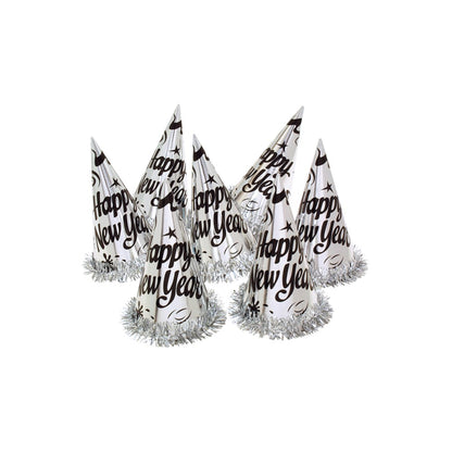 Silver Tinsel New Years Foil Hat