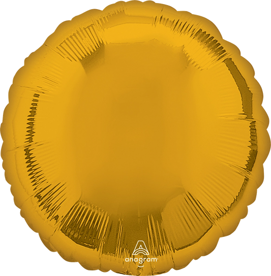 Anagram 17 inch Metallic Gold Round Foil Balloon 1ct