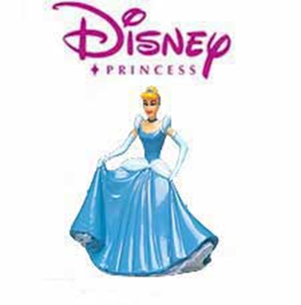 Disney Princess Cinderella cake topper in blue ball gown with white gloves and blonde hair.