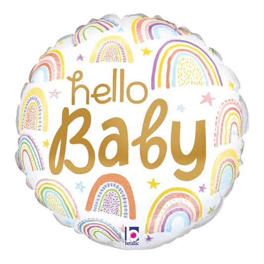 Betallic Hello Baby Rainbows 9 inch Foil Balloon 1ct