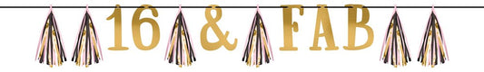 Sweet Sixteen Blush Letter Tassel Garland 1ct