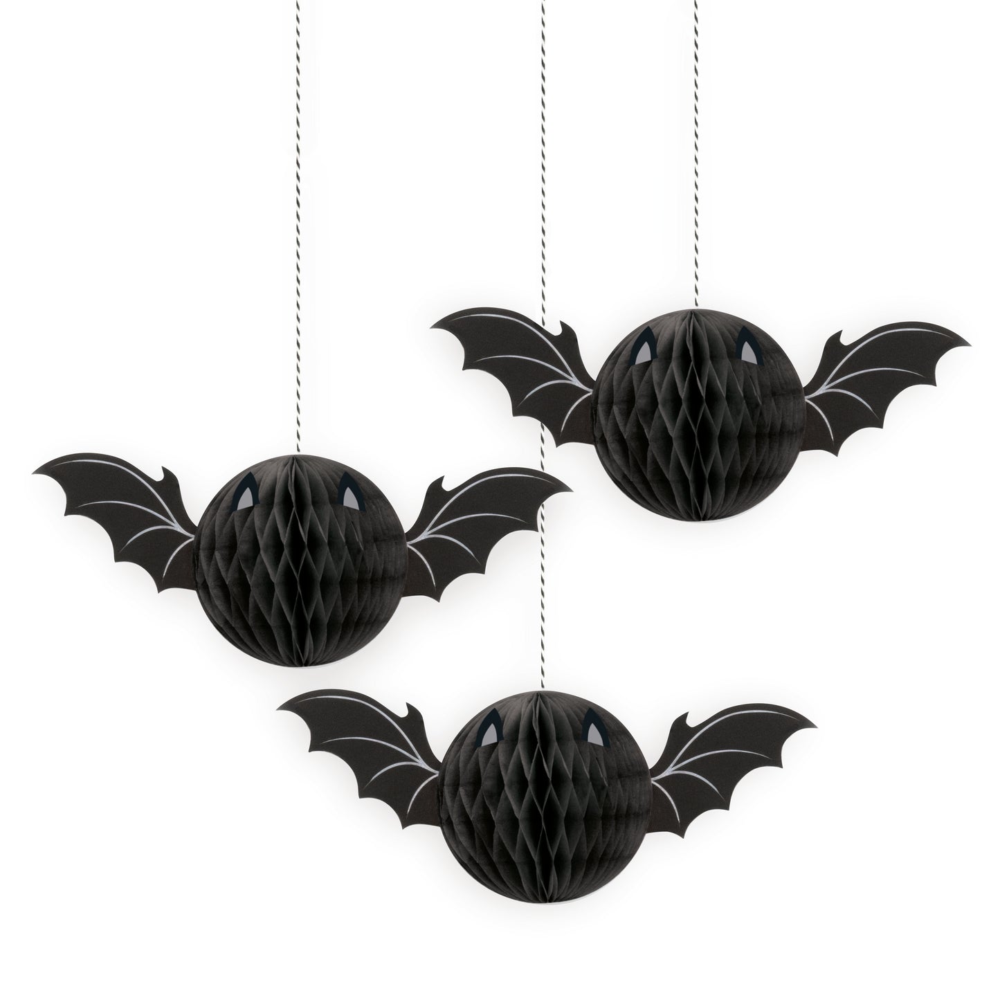 3 Bat Halloween Hnycmb Hng Decor