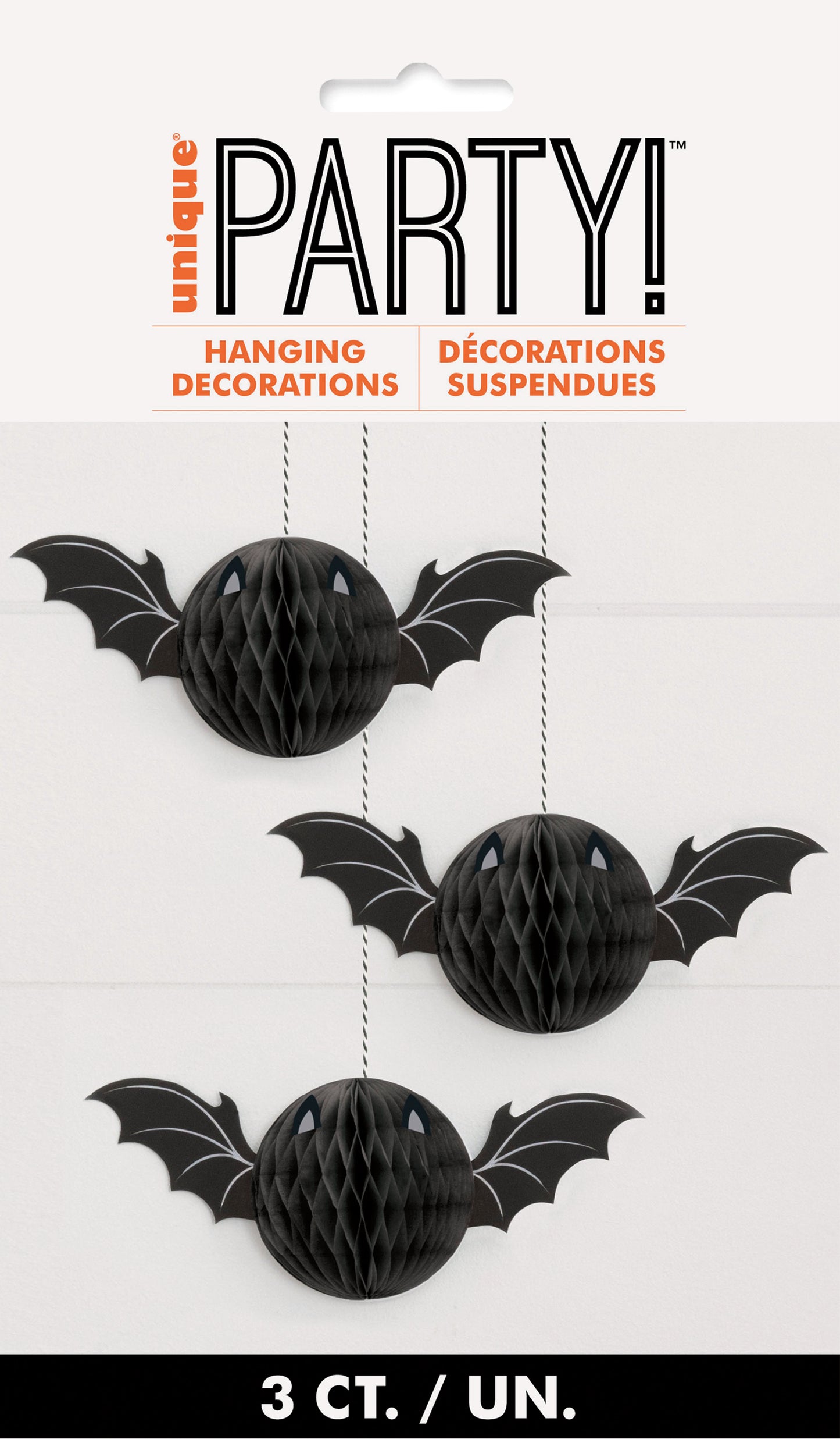 3 Bat Halloween Hnycmb Hng Decor