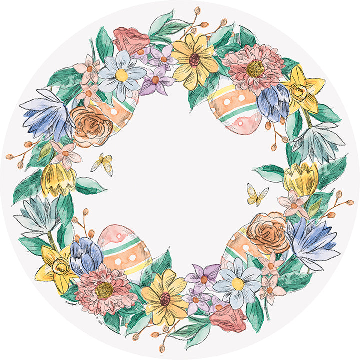 Bunny Friends Printed Round Paper Placemats 8ct