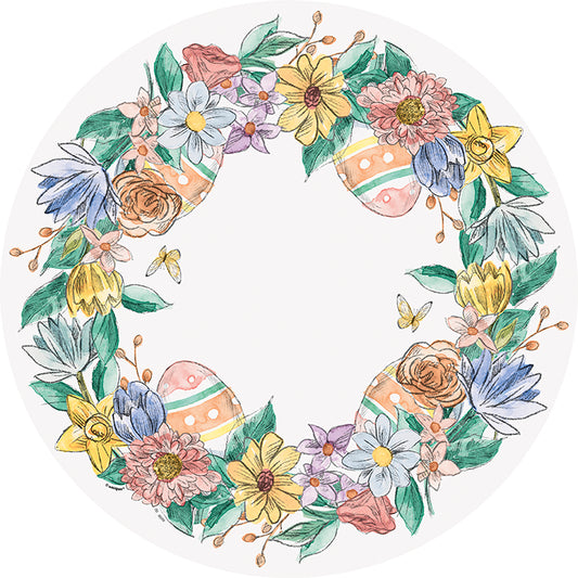 Bunny Friends Printed Round Paper Placemats 8ct