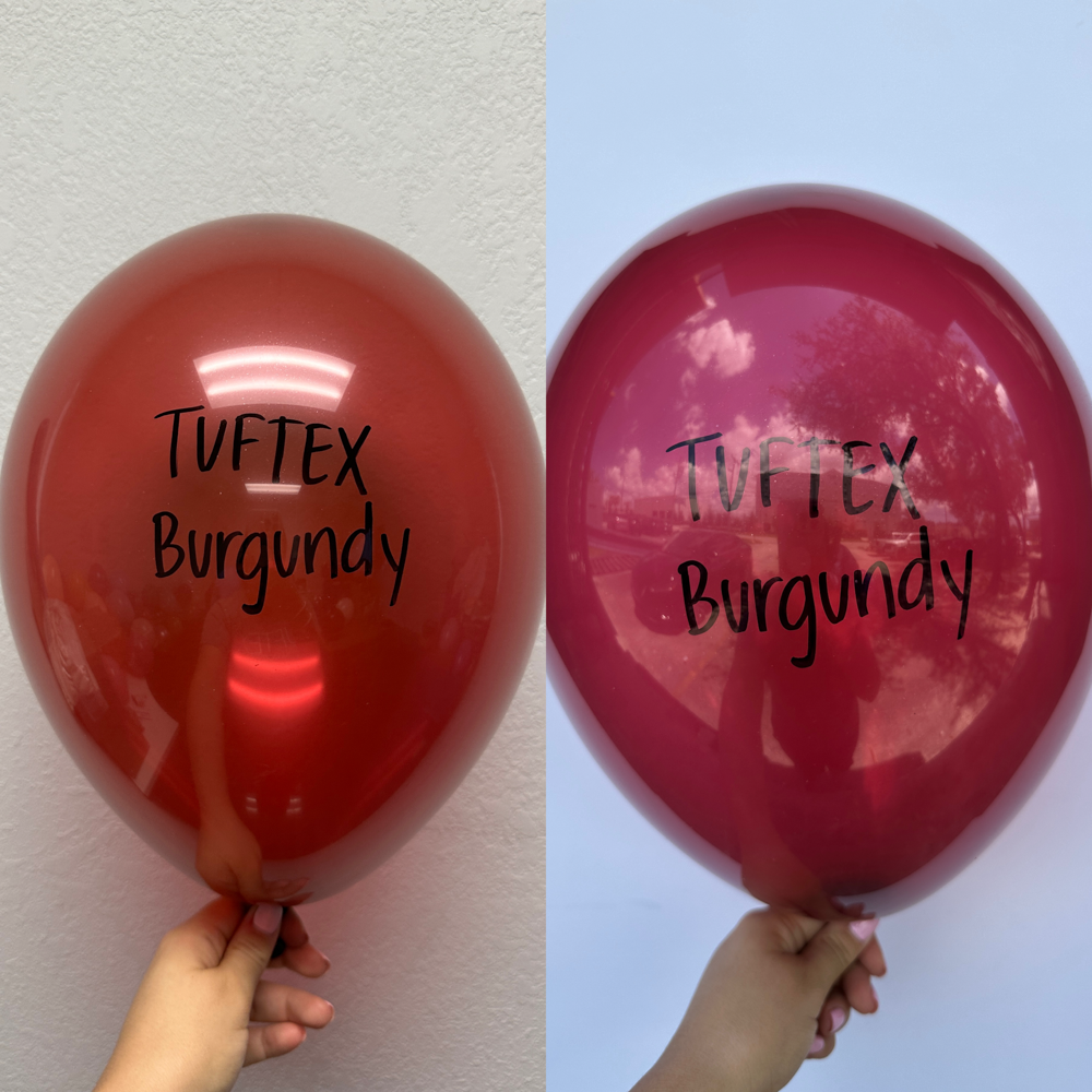 Globos de látex Tuftex Crystal Burgundy de 24 pulgadas, 25 unidades