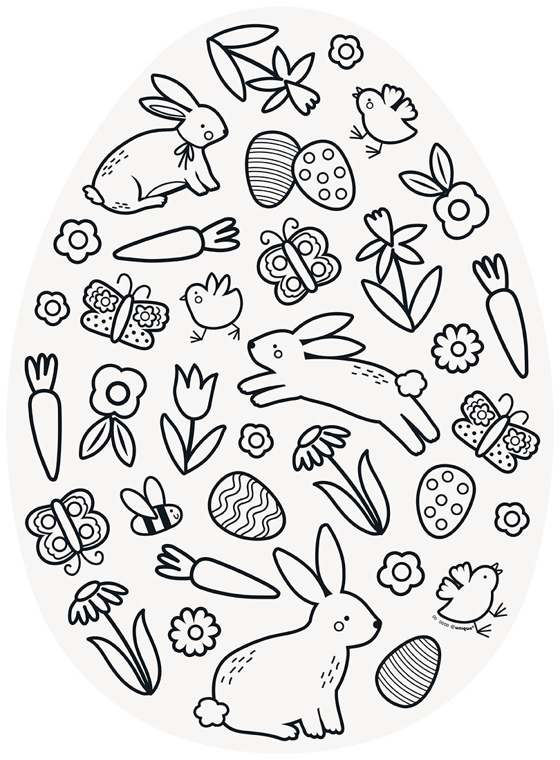 Easter Egg-Shaped Coloring Placemats 8ct