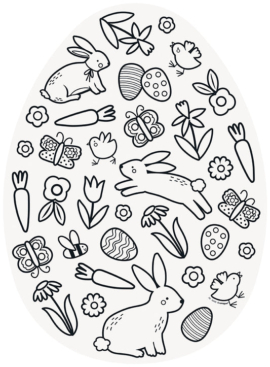 Easter Egg-Shaped Coloring Placemats 8ct