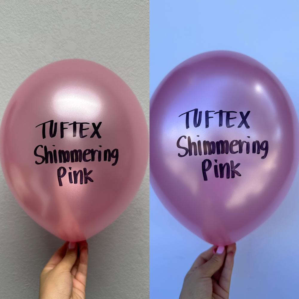 Globos de látex rosa Tuftex perlado brillante de 24 pulgadas, 25 unidades