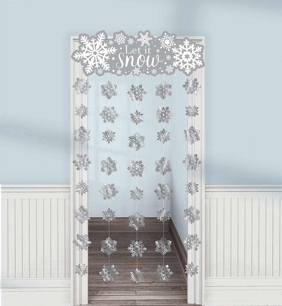 Christmas Winter Doorway Curtain Let it Snow 1ct