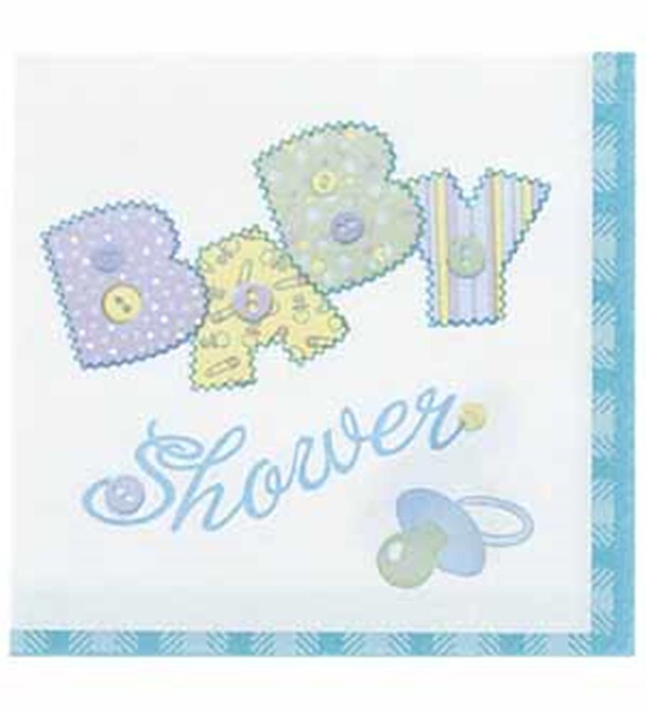 Baby Blue Stitching Napkin (S) 16ct