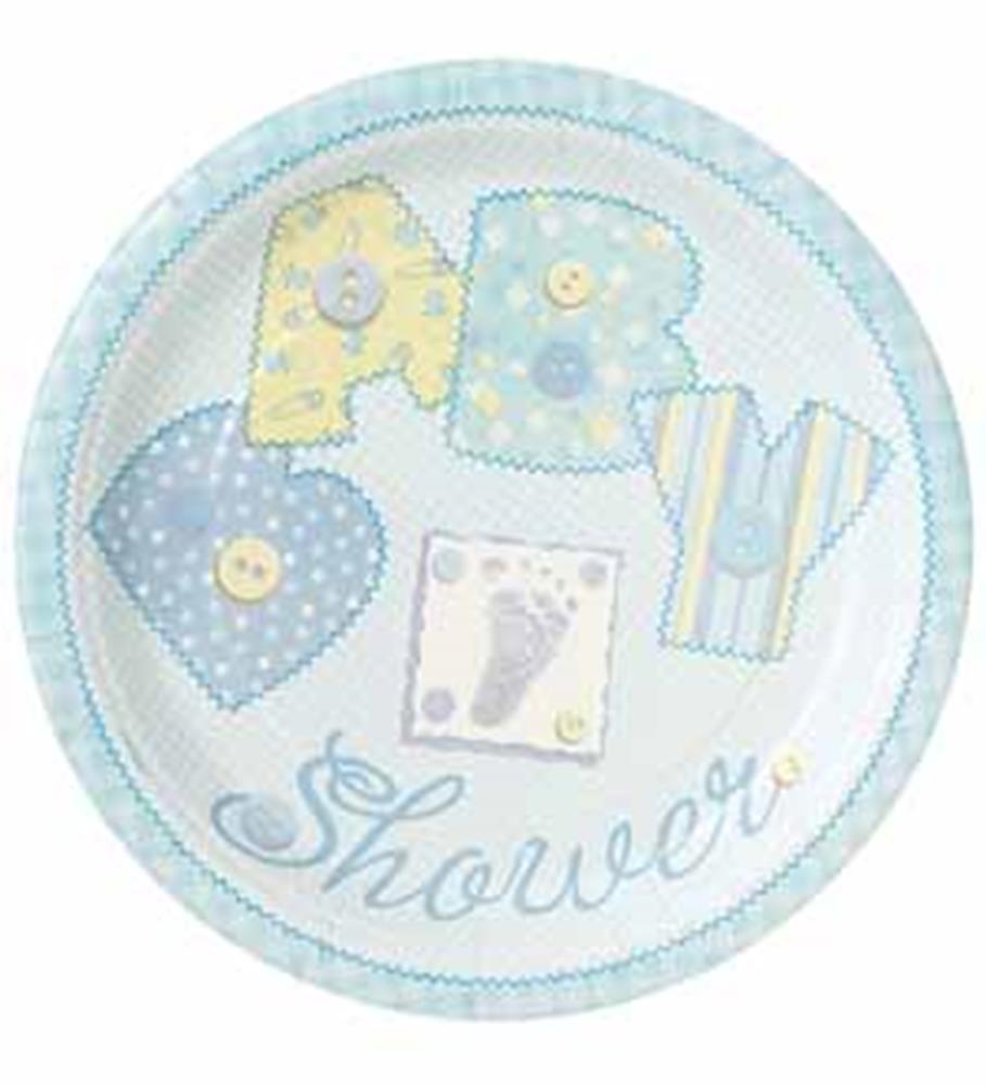 Baby Blue Stitching Plate (L) 8ct