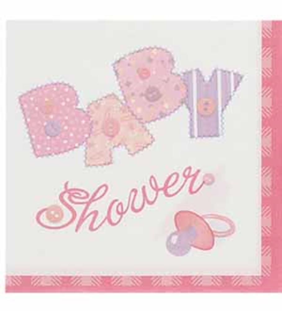 Baby Pink Stitching Napkin (S) 16ct