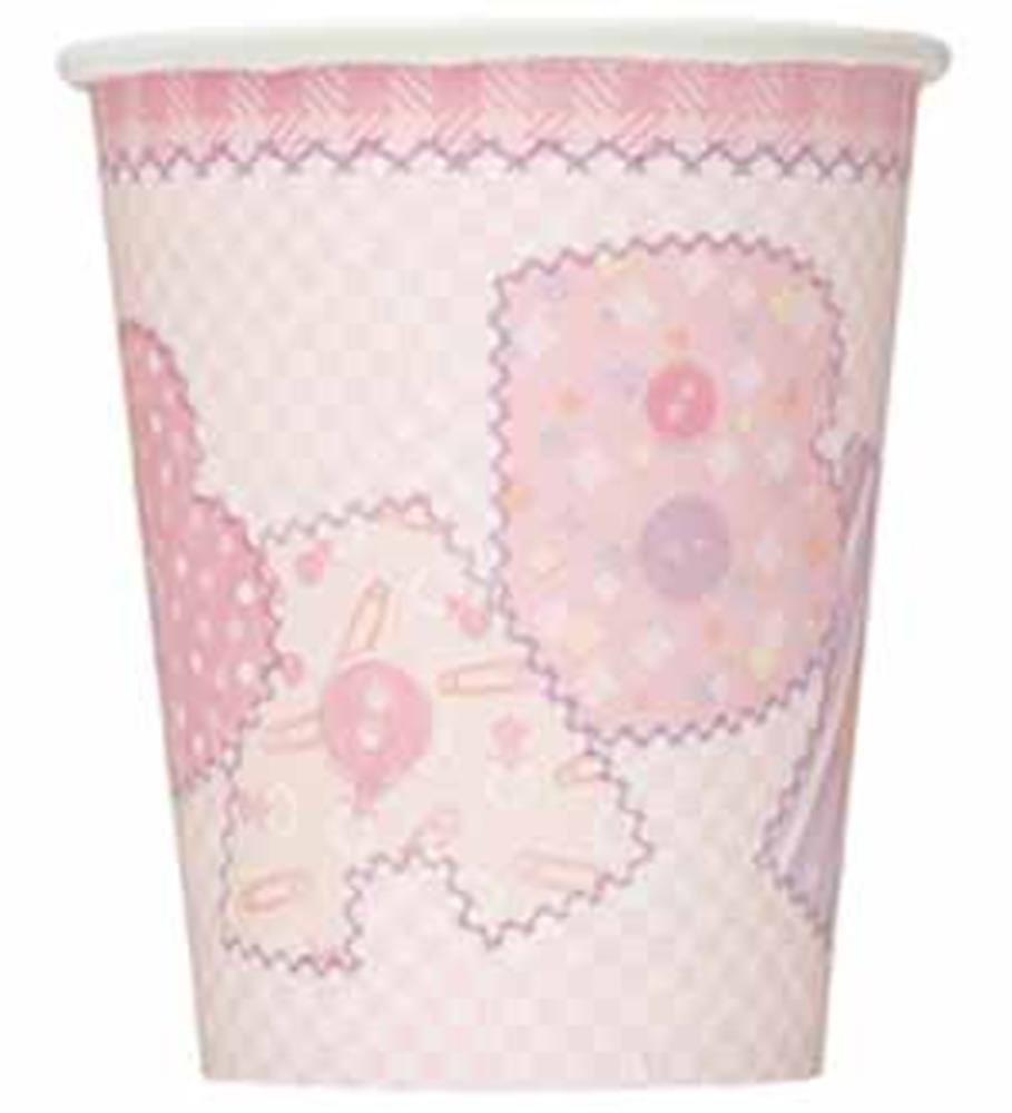 Baby Pink Stitching Cup 9oz 8ct