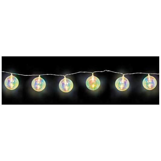 Iridescent Balls Battery Operated LED String Lights 1ct