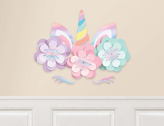 Kit de decoración de pared de unicornio arcoíris mágico