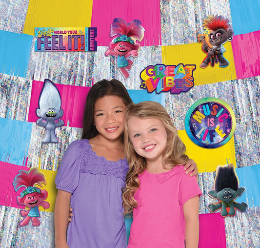 Trolls World Tour Deluxe Backdrop Decorating Kit 9ct