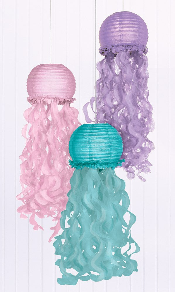 Shimmering Mermaids Jellyfish Lanterns 3ct