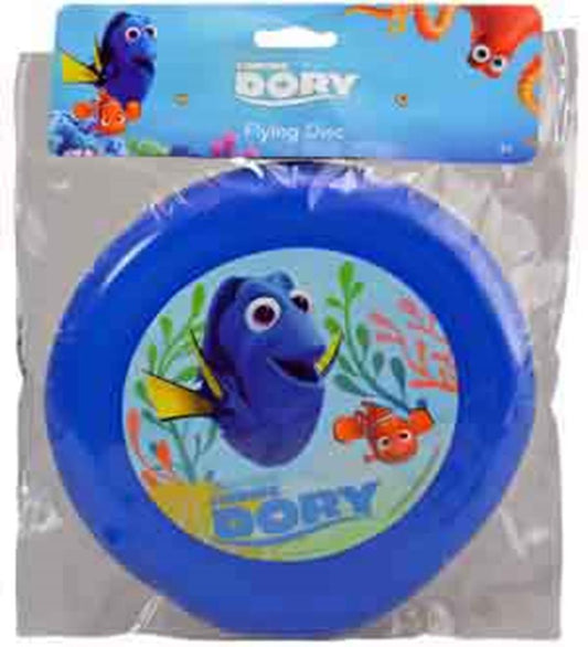 Blue plastic flying disc featuring Finding Dory and Nemo with underwater coral design.