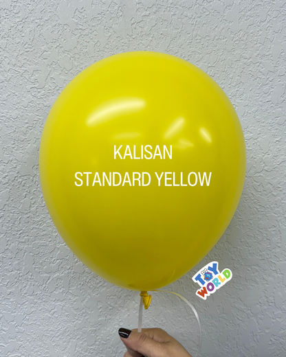 Globos de látex amarillos estándar Kalisan de 12 pulgadas, 100 unidades